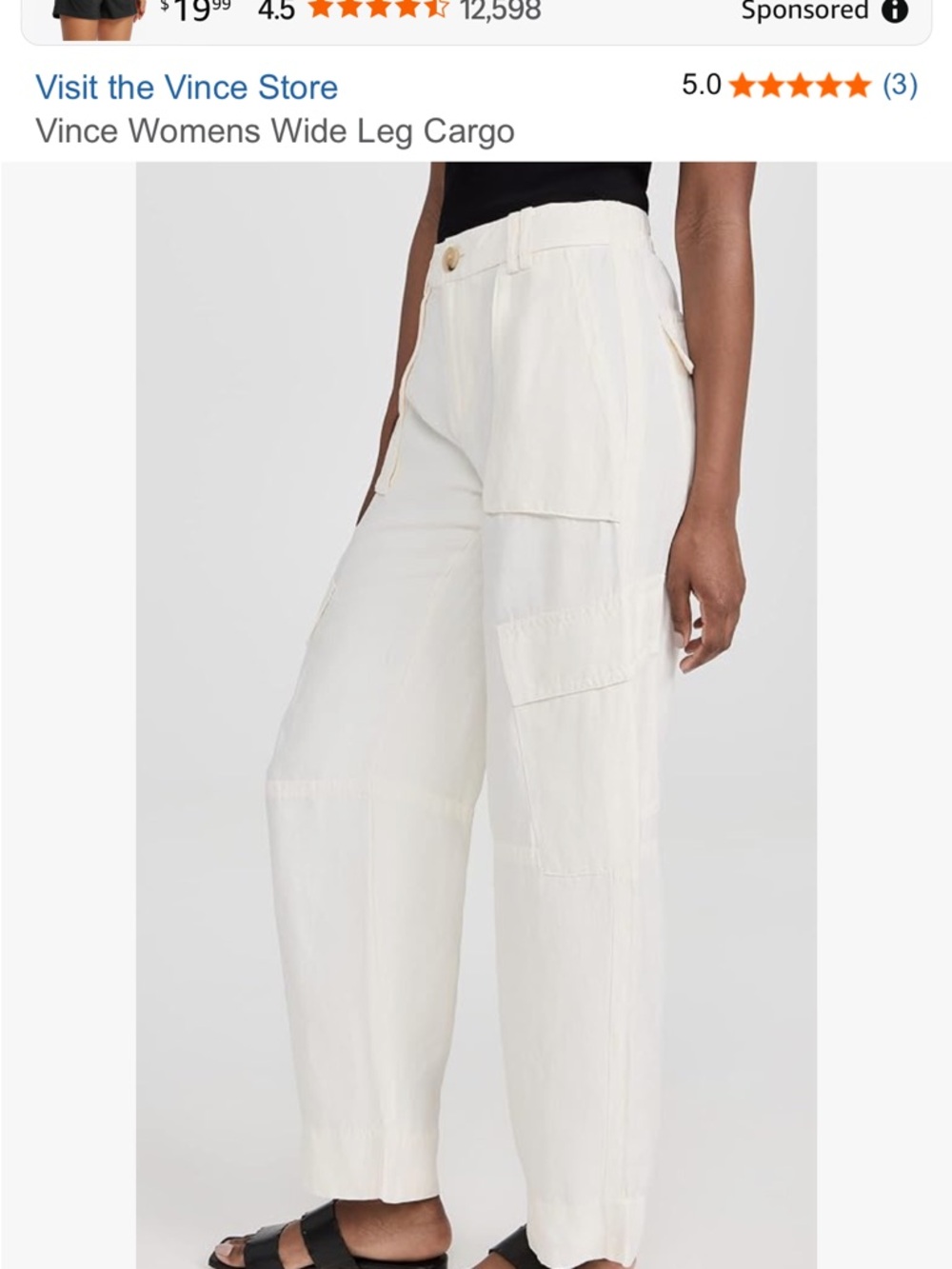Vince Wide Leg Cargo Pants Bone - Picture 3 of 11